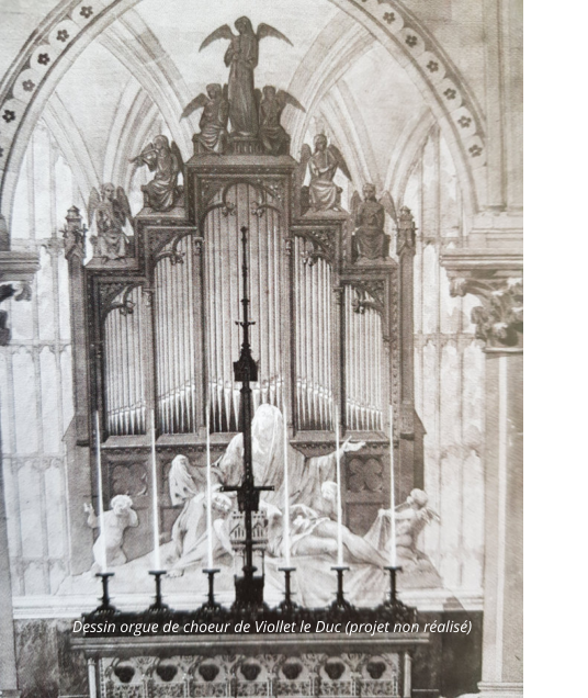 Dessin orgue de choeur de Viollet le Duc (projet non réalisé)