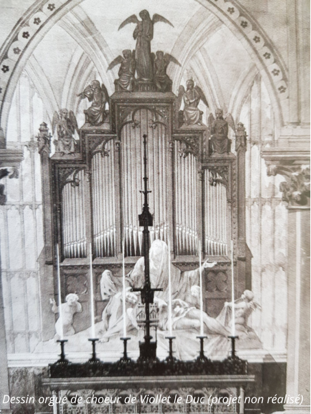 Dessin orgue de choeur de Viollet le Duc (projet non réalisé)